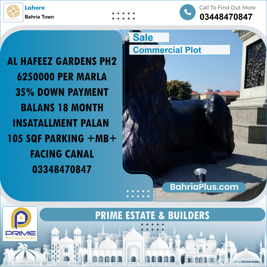 3 Marla Commercial Plot for Sale in Bahria Town, Lahore - (BP-292944)