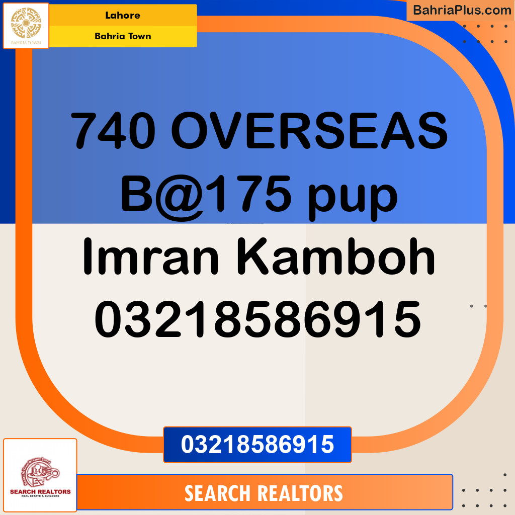 Residential Plot for Sale in Bahria Town, Lahore - (BP-293018)