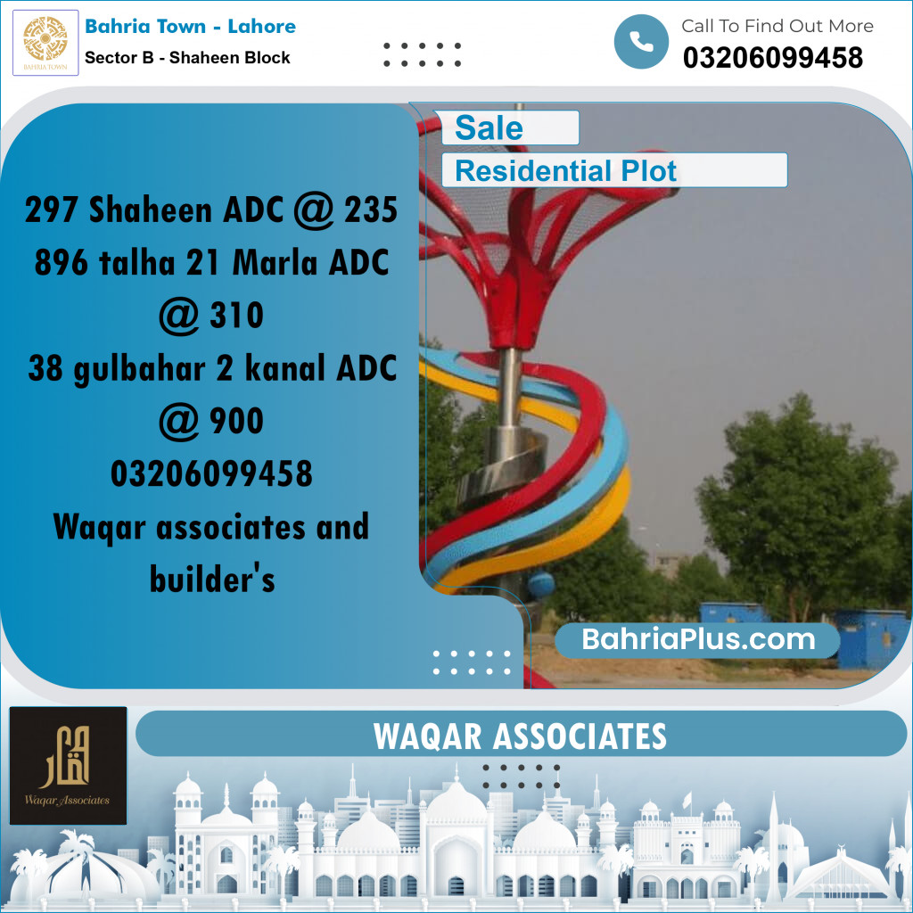 10 Marla Residential Plot for Sale in Sector B - Shaheen Block -  Bahria Town, Lahore - (BP-293060)