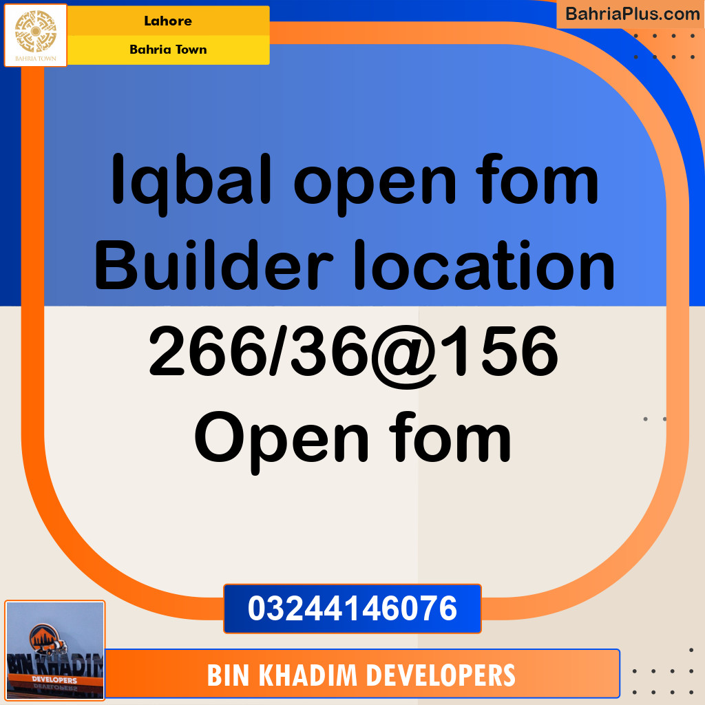 Residential Plot for Sale in Bahria Town, Lahore - (BP-293066)