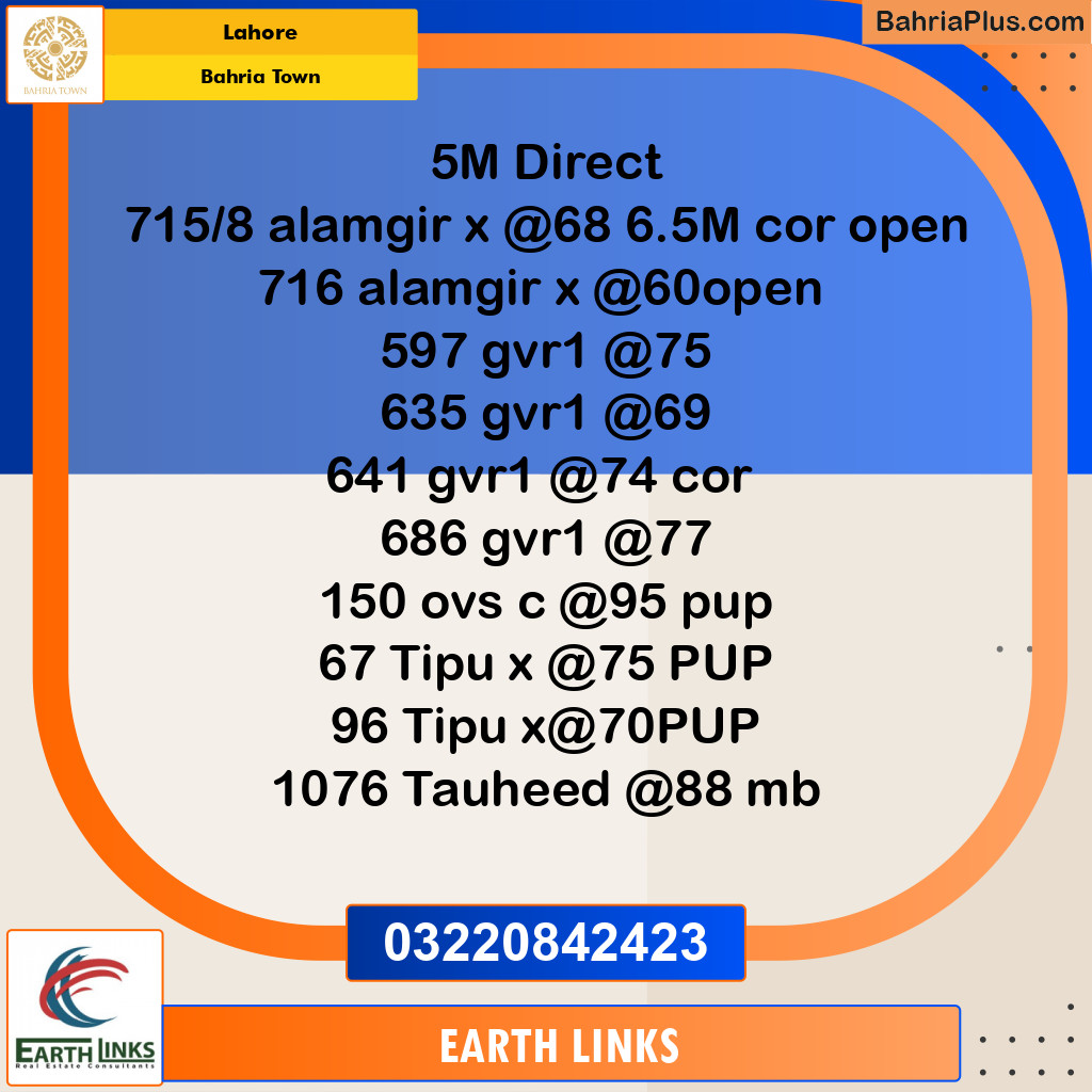 Residential Plot for Sale in Bahria Town, Lahore - (BP-293151)