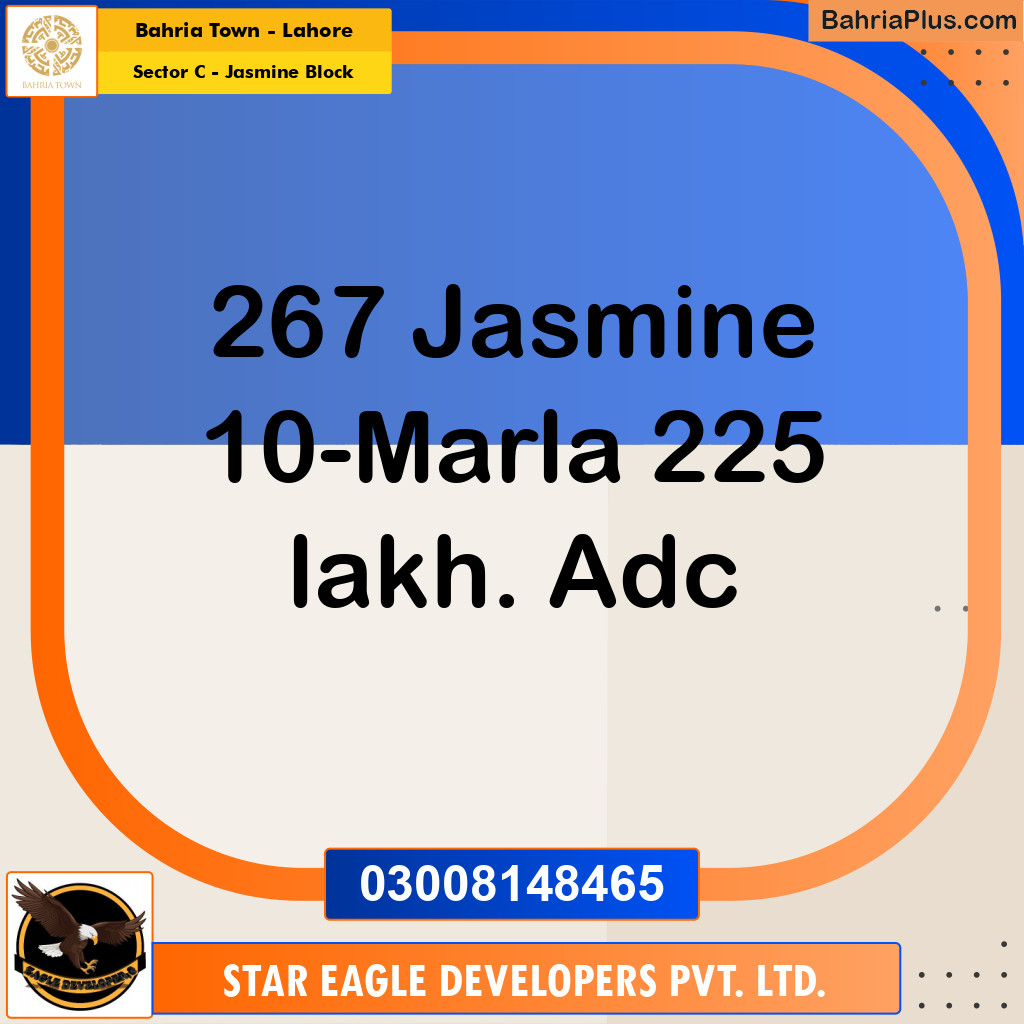 10 Marla Residential Plot for Sale in Sector C - Jasmine Block -  Bahria Town, Lahore - (BP-293218)