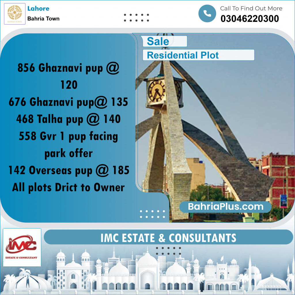Residential Plot for Sale in Bahria Town, Lahore - (BP-293344)