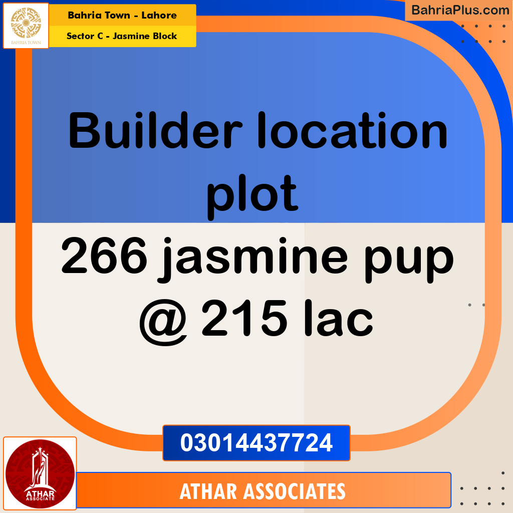10 Marla Residential Plot for Sale in Sector C - Jasmine Block -  Bahria Town, Lahore - (BP-293405)