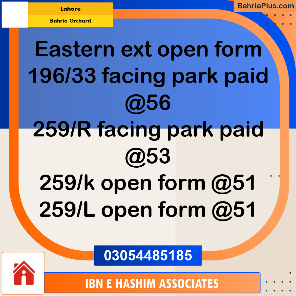 Residential Plot for Sale in Bahria Orchard, Lahore - (BP-293431)