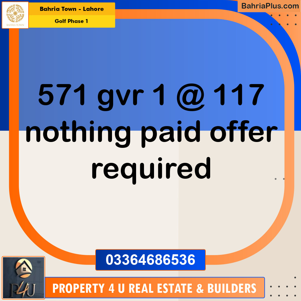 10 Marla Residential Plot for Sale in Golf Phase 1 -  Bahria Town, Lahore - (BP-293436)