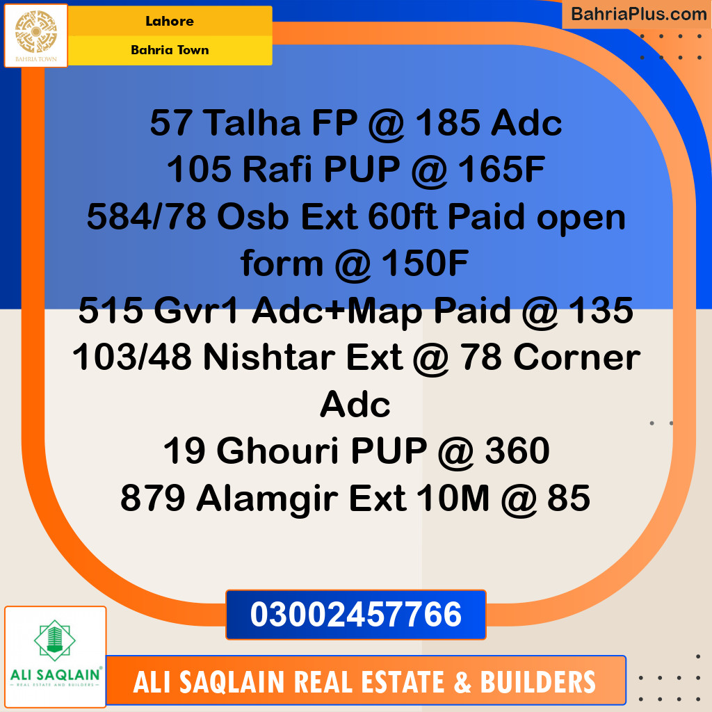 Residential Plot for Sale in Bahria Town, Lahore - (BP-293451)