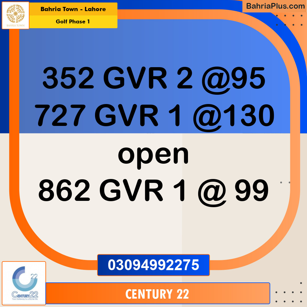 10 Marla Residential Plot for Sale in Golf Phase 1 -  Bahria Town, Lahore - (BP-293459)