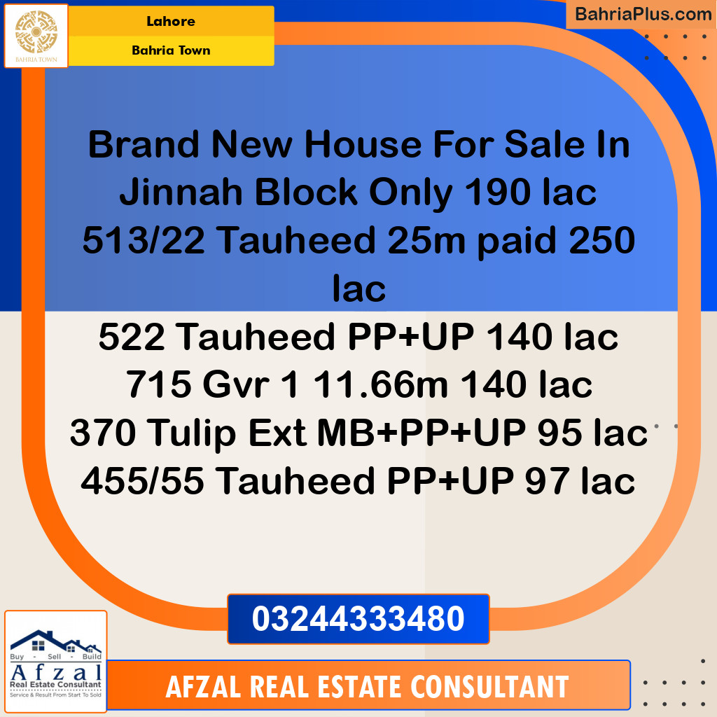 Residential Plot for Sale in Bahria Town, Lahore - (BP-293479)