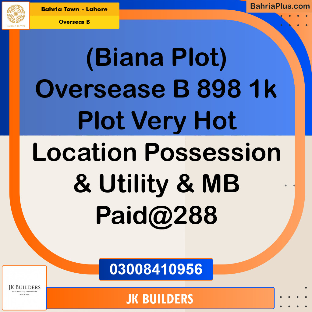 1 Kanal Residential Plot for Sale in Overseas B -  Bahria Town, Lahore - (BP-293481)