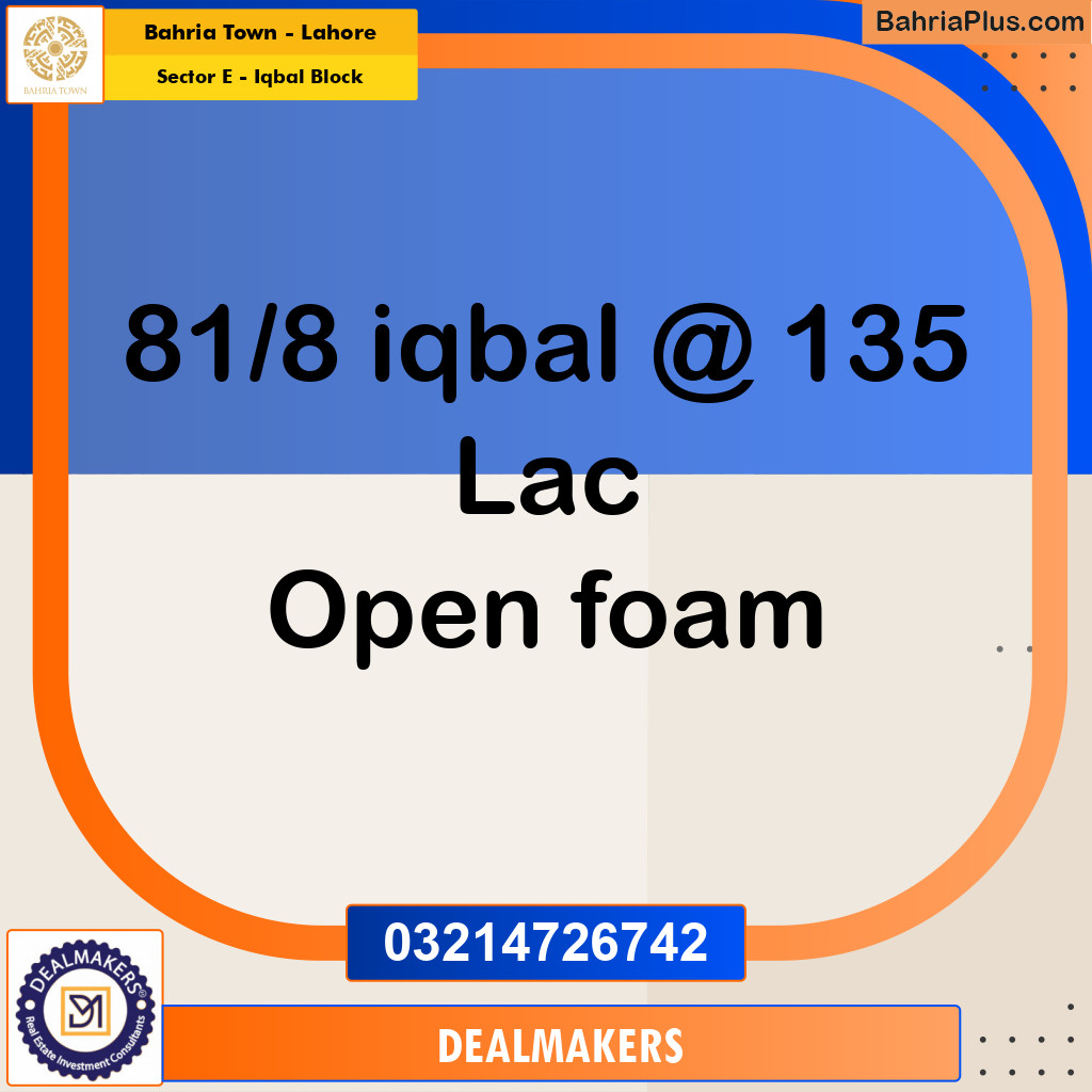 10 Marla Residential Plot for Sale in Sector E - Iqbal Block -  Bahria Town, Lahore - (BP-293500)