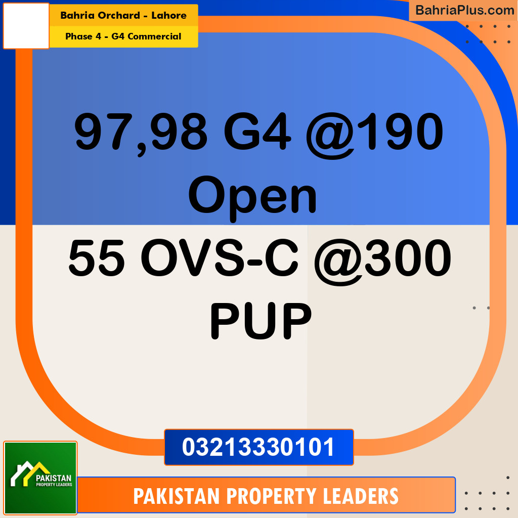 5 Marla Commercial Plot for Sale in Phase 4 - G4 Commercial -  Bahria Orchard, Lahore - (BP-293515)