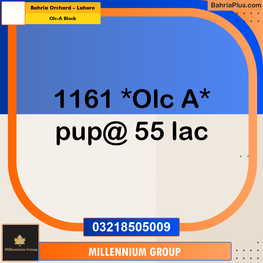 5 Marla Residential Plot for Sale in OLC-A Block -  Bahria Orchard, Lahore - (BP-293548)