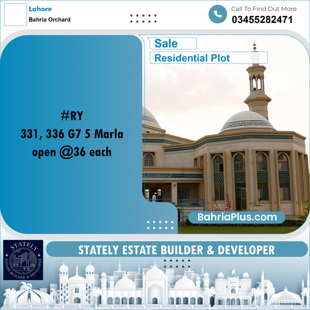 5 Marla Residential Plot for Sale in Bahria Orchard, Lahore - (BP-293588)