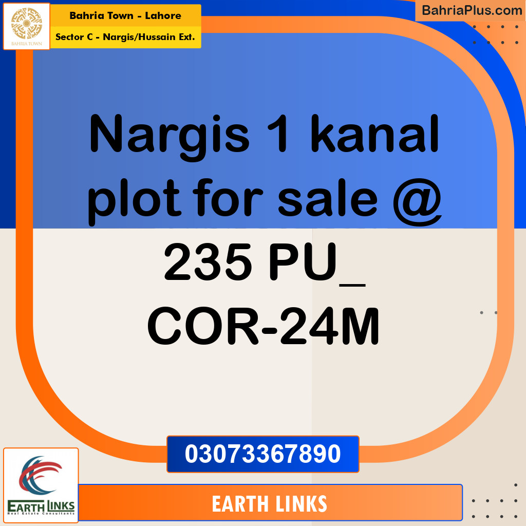 1 Kanal Residential Plot for Sale in Sector C - Nargis/Hussain Ext. -  Bahria Town, Lahore - (BP-293670)