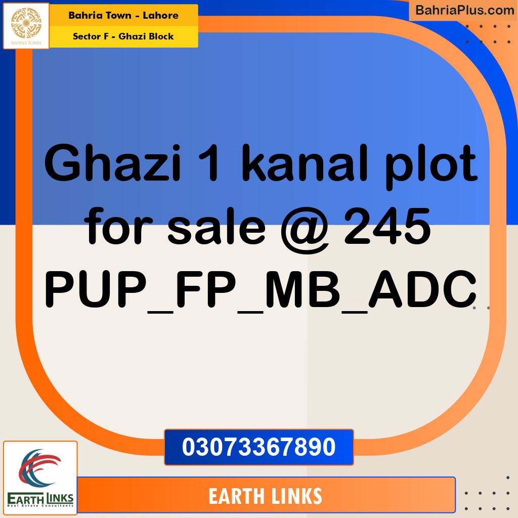 1 Kanal Residential Plot for Sale in Sector F - Ghazi Block -  Bahria Town, Lahore - (BP-293672)