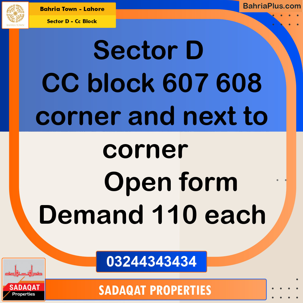 5 Marla Residential Plot for Sale in Sector D - CC Block -  Bahria Town, Lahore - (BP-293717)