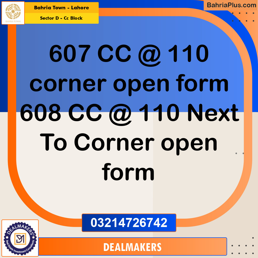 5 Marla Residential Plot for Sale in Sector D - CC Block -  Bahria Town, Lahore - (BP-293733)