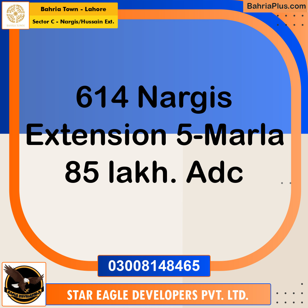 5 Marla Residential Plot for Sale in Sector C - Nargis/Hussain Ext. -  Bahria Town, Lahore - (BP-293772)