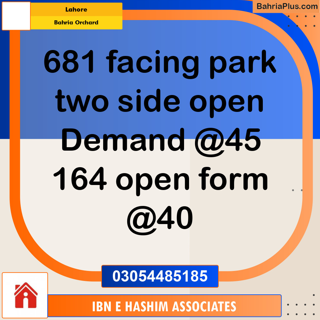 Residential Plot for Sale in Bahria Orchard, Lahore - (BP-293850)