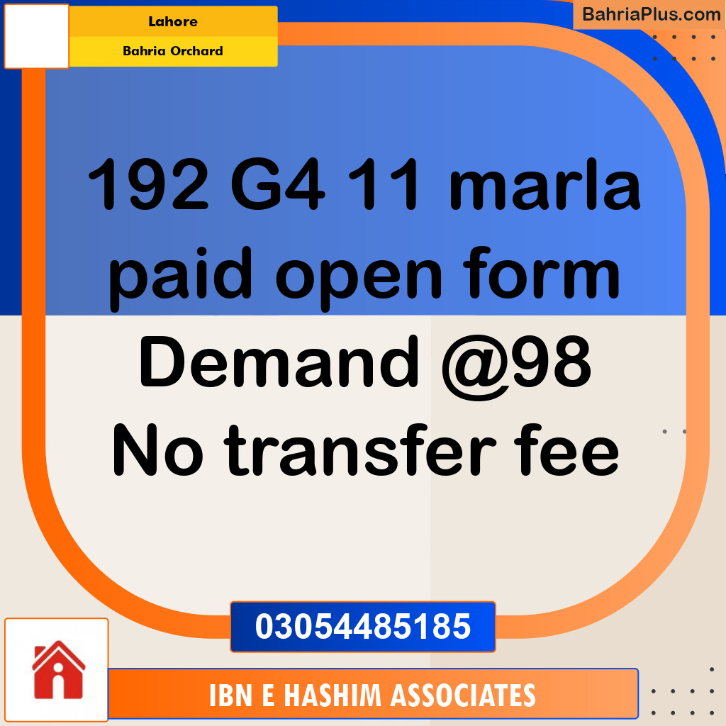 Residential Plot for Sale in Bahria Orchard, Lahore - (BP-293868)