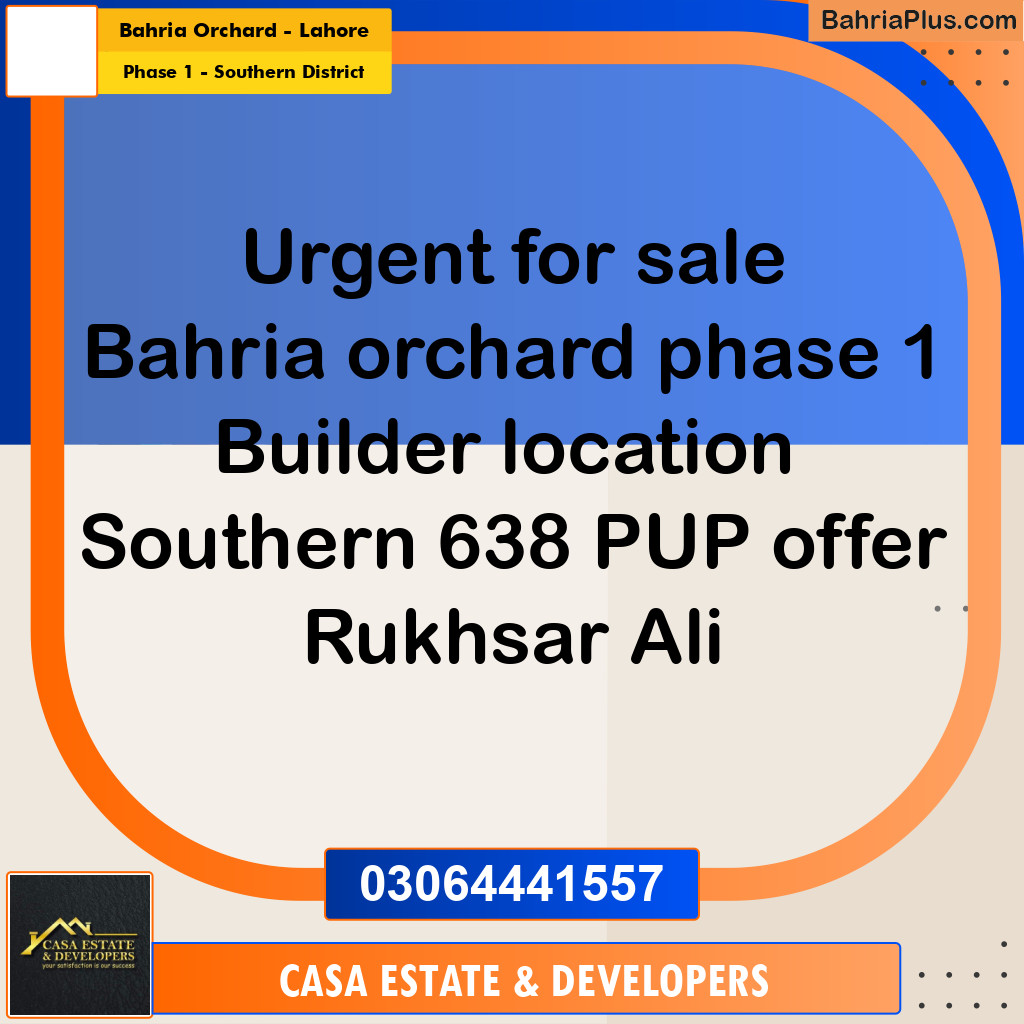 8 Marla Residential Plot for Sale in Phase 1 - Southern District -  Bahria Orchard, Lahore - (BP-293872)