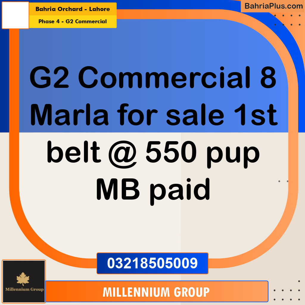 8 Marla Commercial Plot for Sale in Phase 4 - G2 Commercial -  Bahria Orchard, Lahore - (BP-293897)