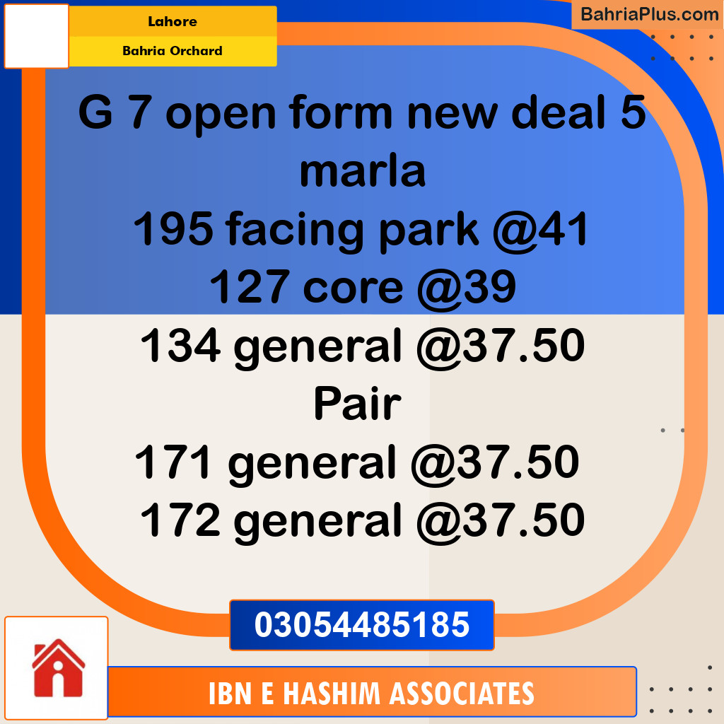 Residential Plot for Sale in Bahria Orchard, Lahore - (BP-293907)