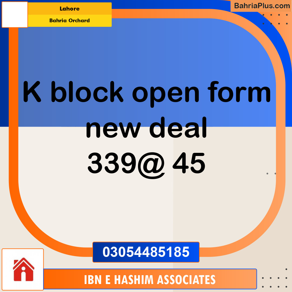 Residential Plot for Sale in Bahria Orchard, Lahore - (BP-293916)