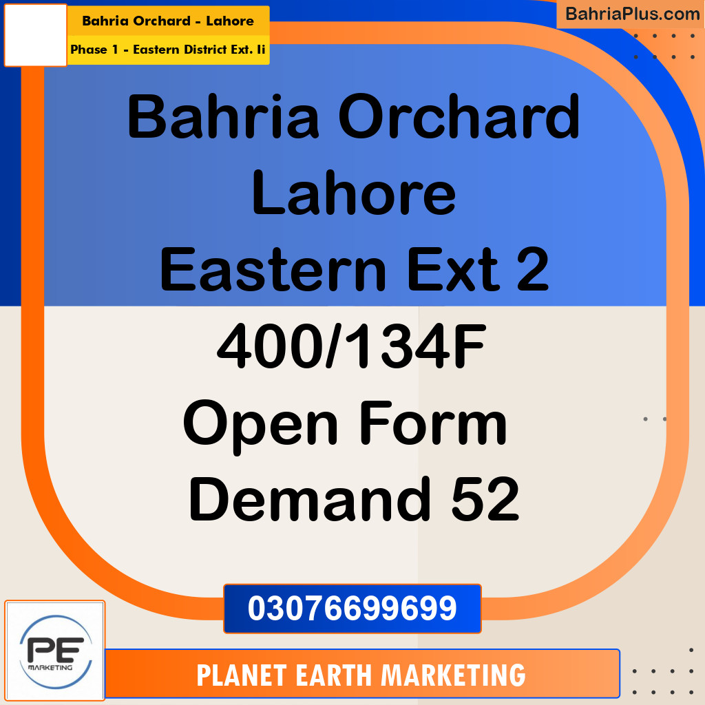 5 Marla Residential Plot for Sale in Phase 1 - Eastern District Ext. II -  Bahria Orchard, Lahore - (BP-293934)