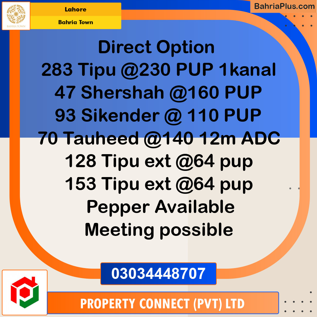Residential Plot for Sale in Bahria Town, Lahore - (BP-294217)