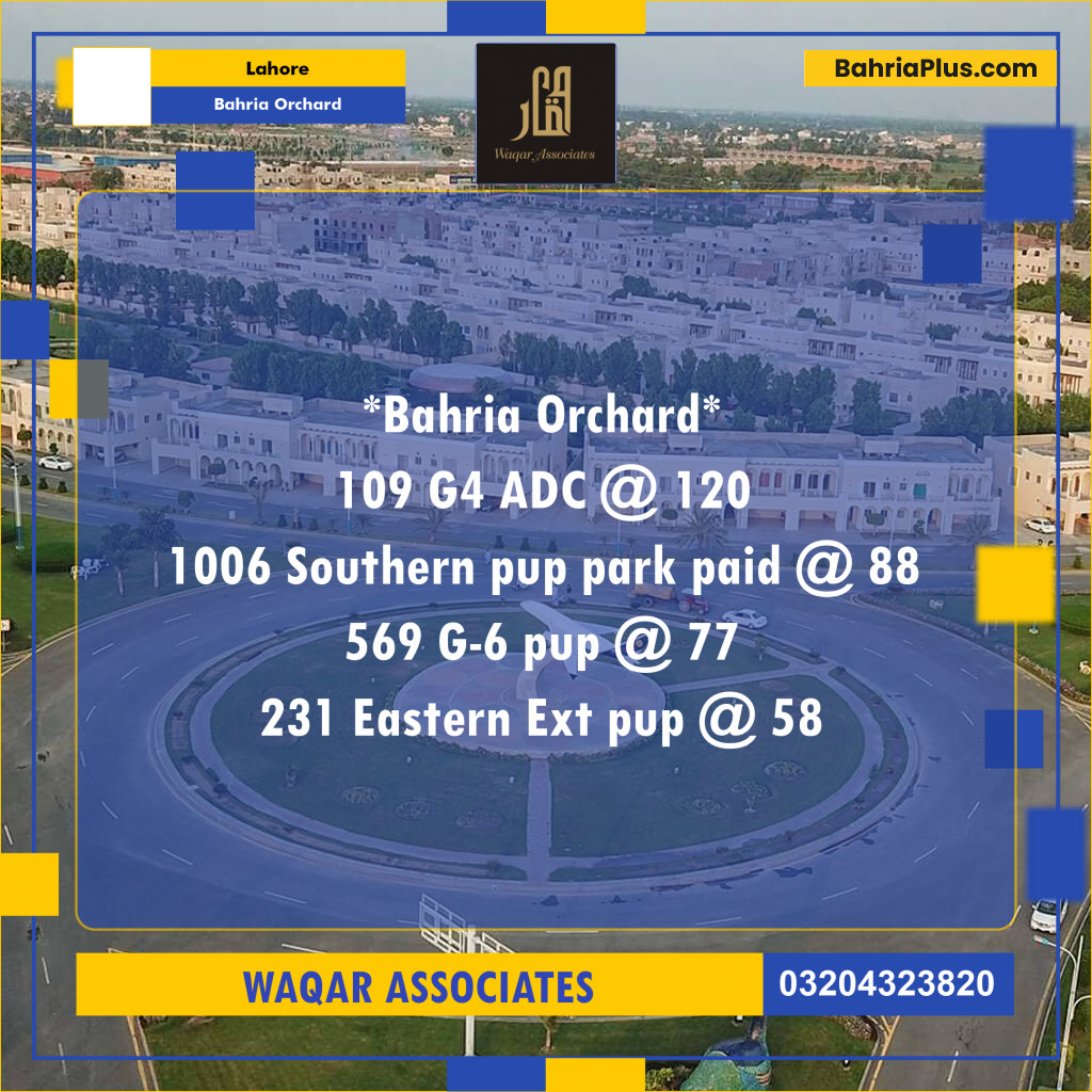 Residential Plot for Sale in Bahria Orchard, Lahore - (BP-294222)
