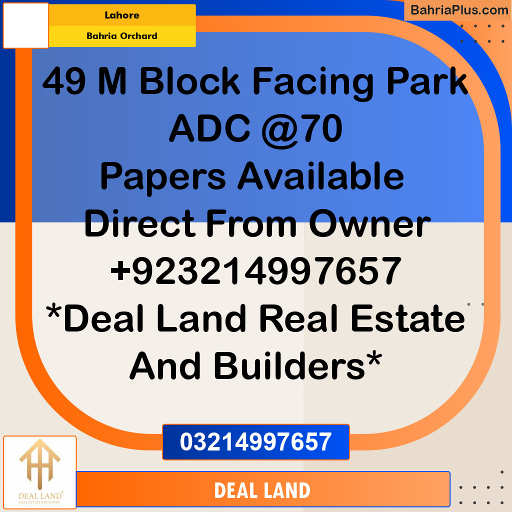 Residential Plot for Sale in Bahria Orchard, Lahore - (BP-294263)