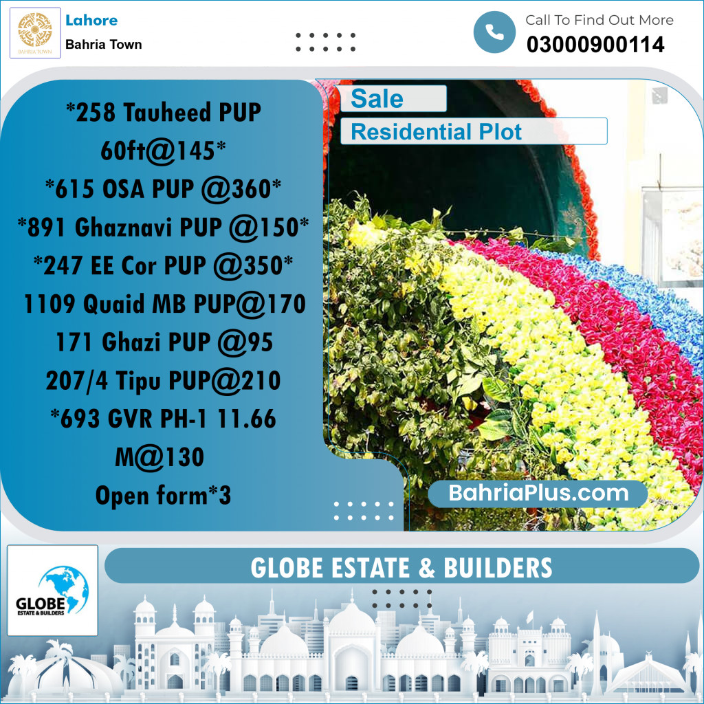 Residential Plot for Sale in Bahria Town, Lahore - (BP-294275)