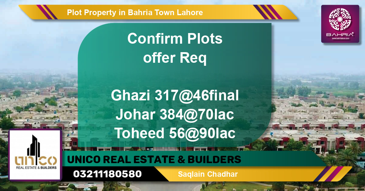 Residential Plot for Sale in Bahria Town, Lahore - (BP-29439)