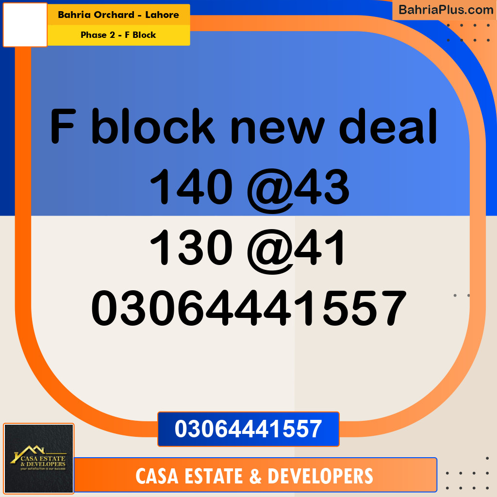 5 Marla Residential Plot for Sale in Phase 2 - F Block -  Bahria Orchard, Lahore - (BP-294399)