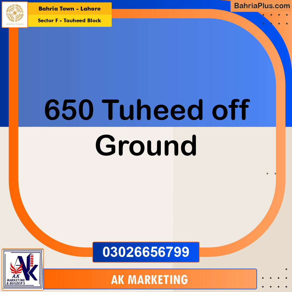 10 Marla Residential Plot for Sale in Sector F - Tauheed Block -  Bahria Town, Lahore - (BP-294470)