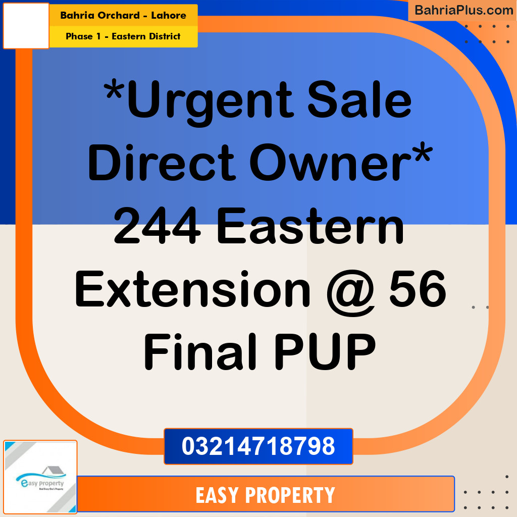 5 Marla Residential Plot for Sale in Phase 1 - Eastern District -  Bahria Orchard, Lahore - (BP-294480)