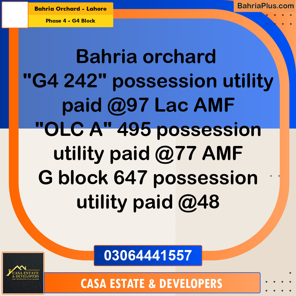 Residential Plot for Sale in Phase 4 - G4 Block -  Bahria Orchard, Lahore - (BP-294516)