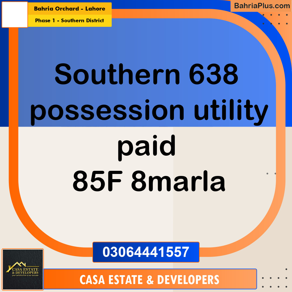 8 Marla Residential Plot for Sale in Phase 1 - Southern District -  Bahria Orchard, Lahore - (BP-294519)