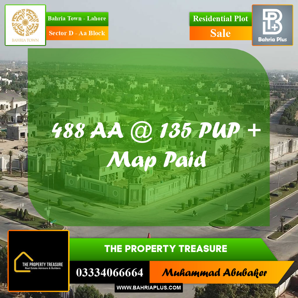 5 Marla Residential Plot for Sale in Sector D - AA Block -  Bahria Town, Lahore - (BP-294561)