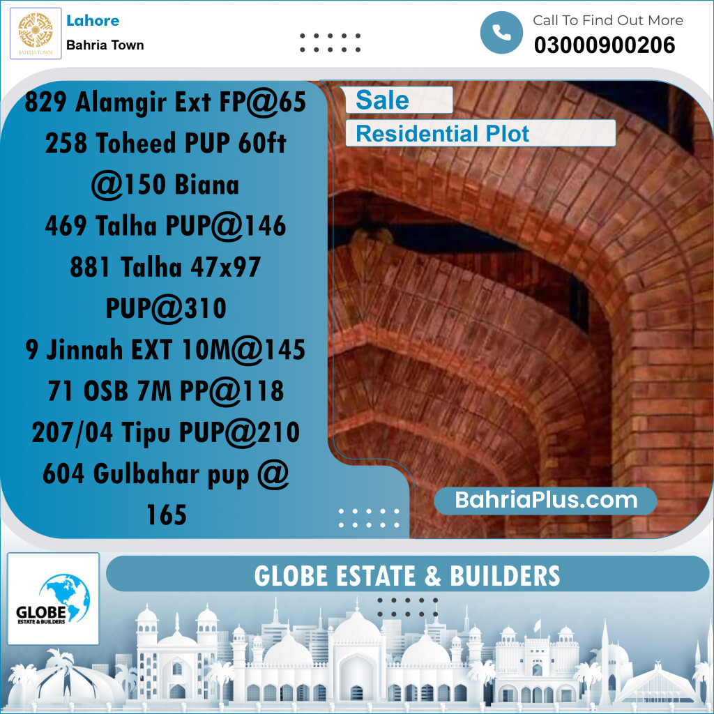 Residential Plot for Sale in Bahria Town, Lahore - (BP-294563)