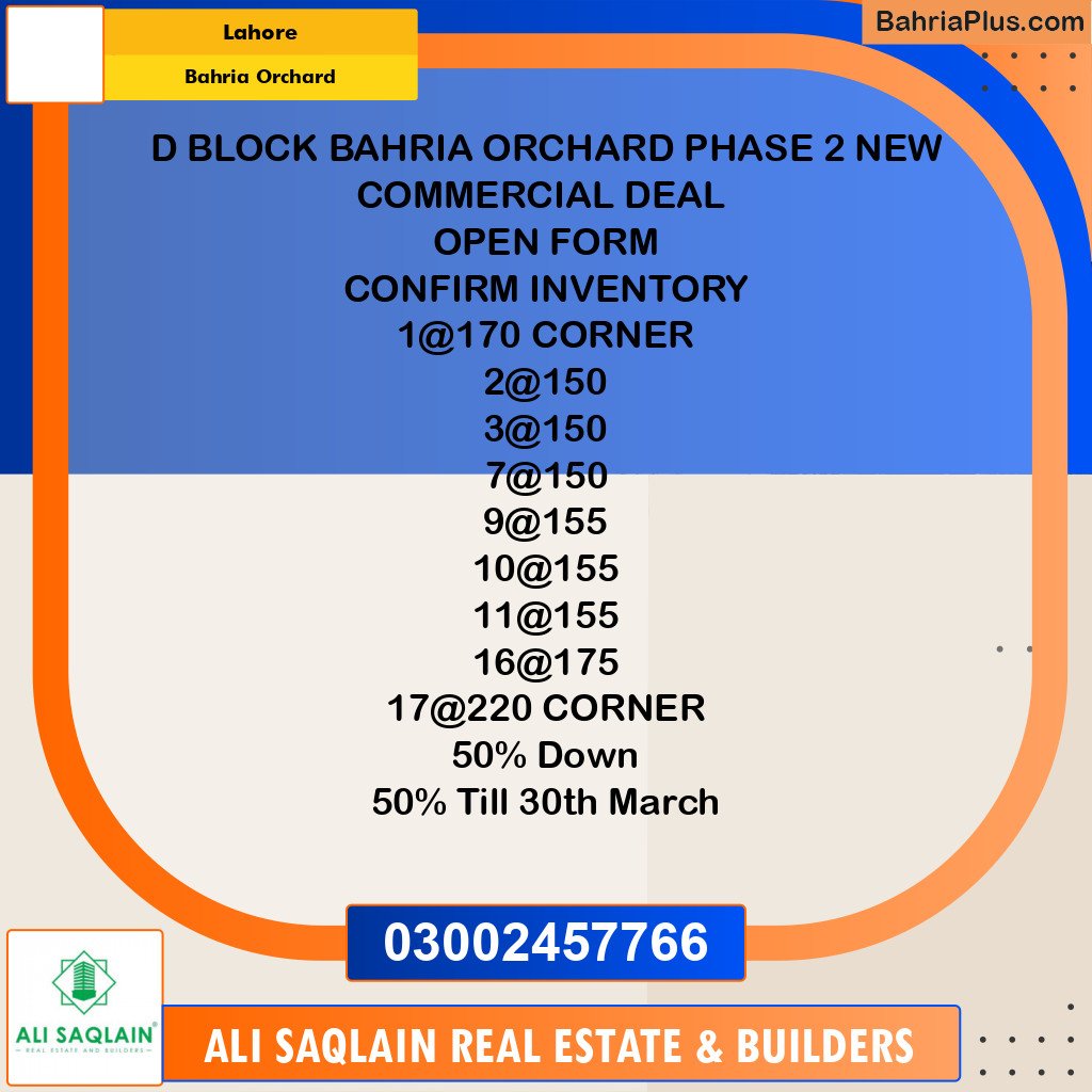 Commercial Plot for Sale in Bahria Orchard, Lahore - (BP-294694)