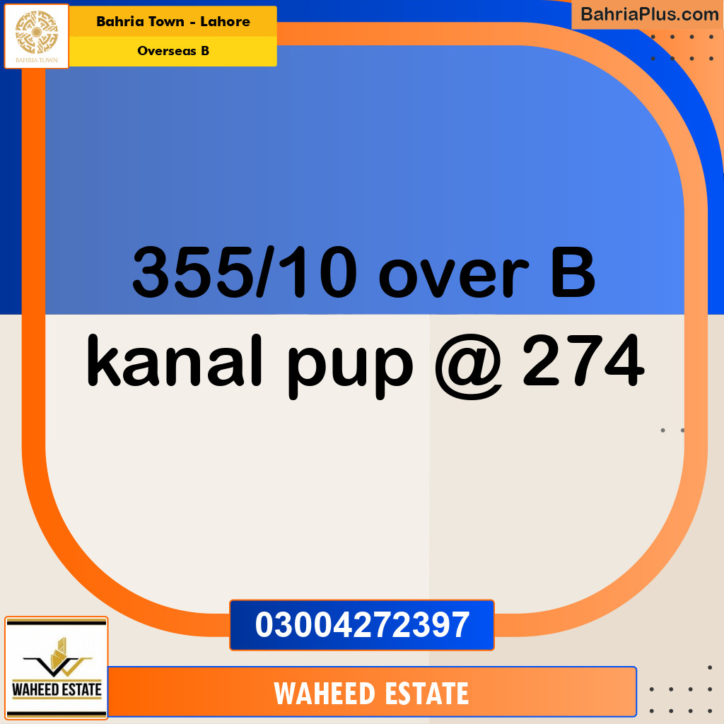 1 Kanal Residential Plot for Sale in Overseas B -  Bahria Town, Lahore - (BP-294713)