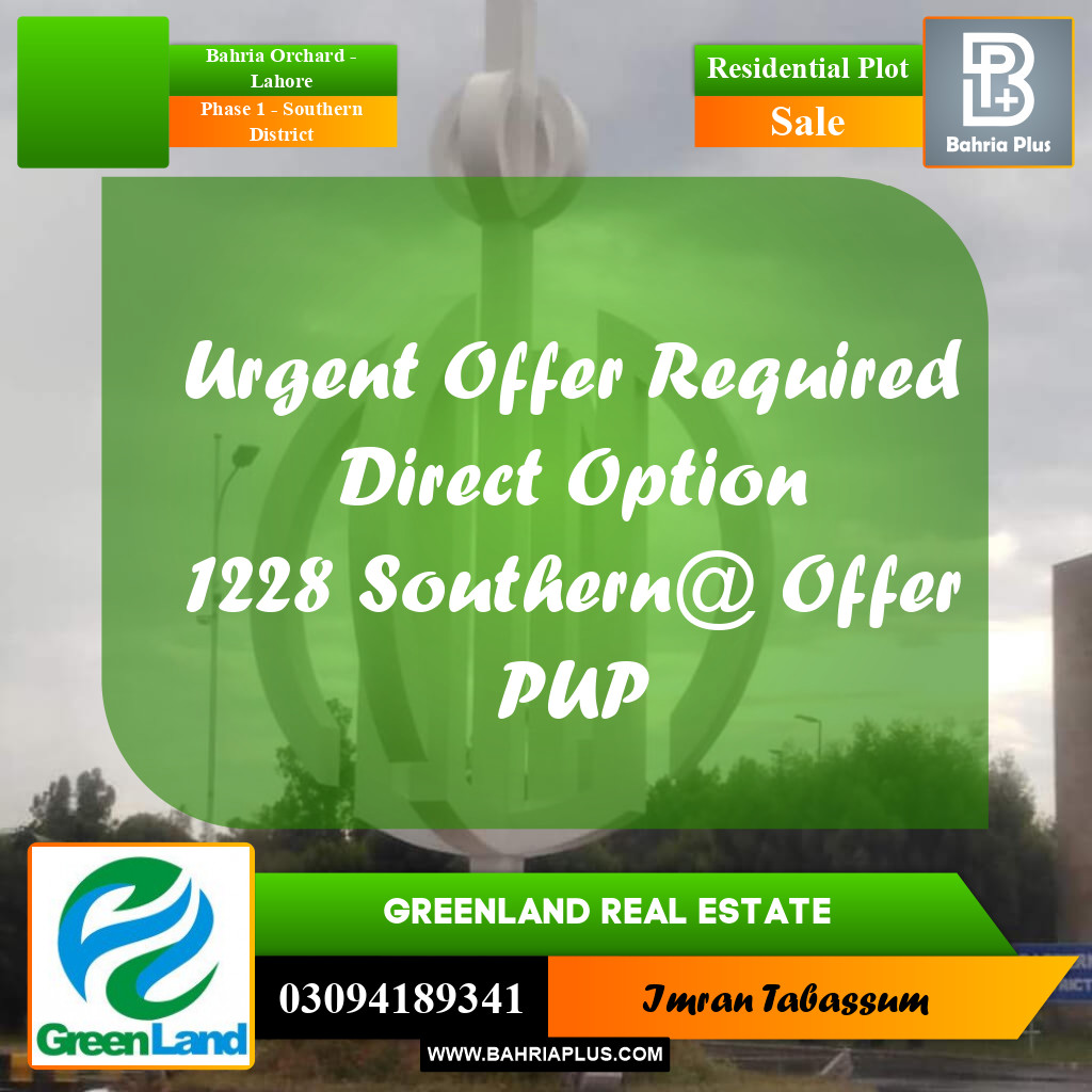 10 Marla Residential Plot for Sale in Phase 1 - Southern District -  Bahria Orchard, Lahore - (BP-294726)