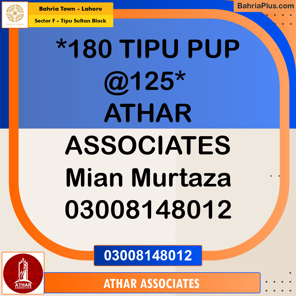 10 Marla Residential Plot for Sale in Sector F - Tipu Sultan Block -  Bahria Town, Lahore - (BP-294744)