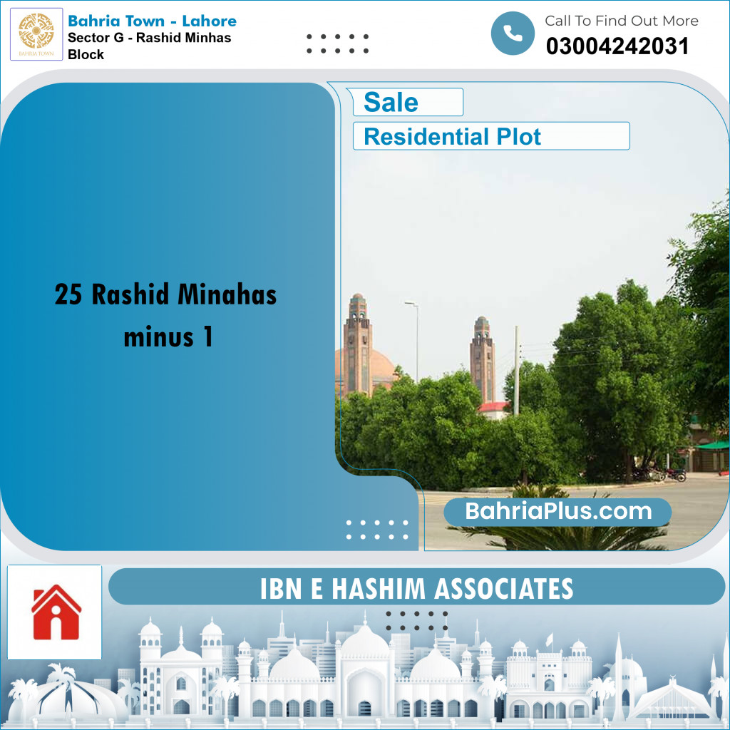 10 Marla Residential Plot for Sale in Sector G - Rashid Minhas Block -  Bahria Town, Lahore - (BP-294750)