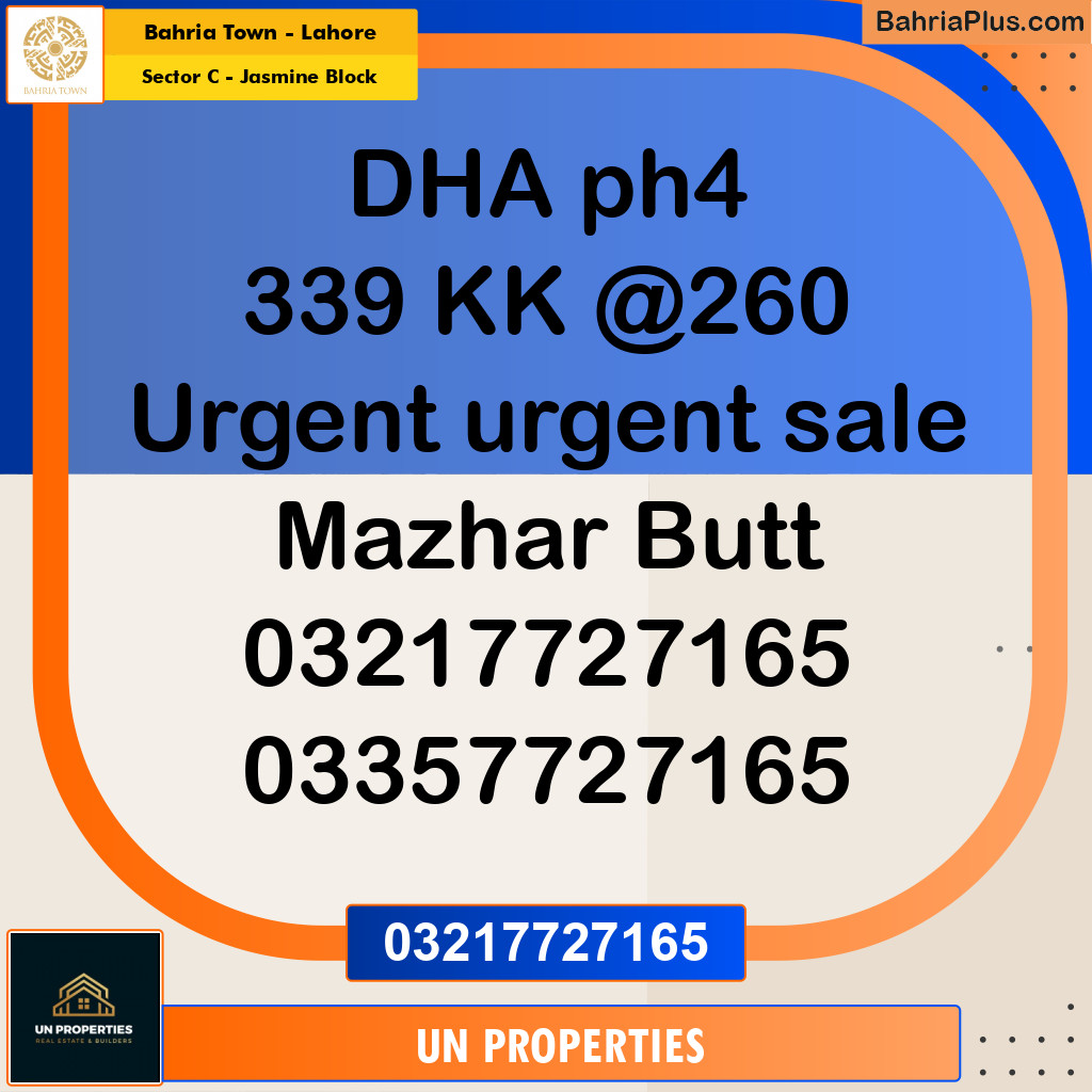 9 Marla Residential Plot for Sale in Sector C - Jasmine Block -  Bahria Town, Lahore - (BP-294802)
