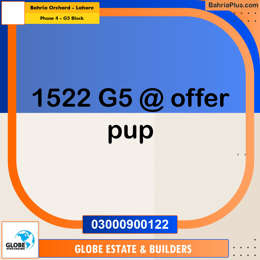 10 Marla Residential Plot for Sale in Phase 4 - G5 Block -  Bahria Orchard, Lahore - (BP-294858)
