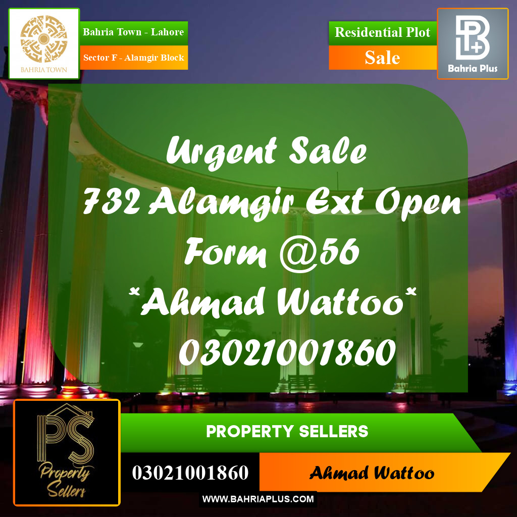 5 Marla Residential Plot for Sale in Sector F - Alamgir Block -  Bahria Town, Lahore - (BP-294859)